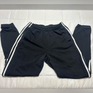 Adidas Black and White Striped Joggers Track Pants For Workout or Sports